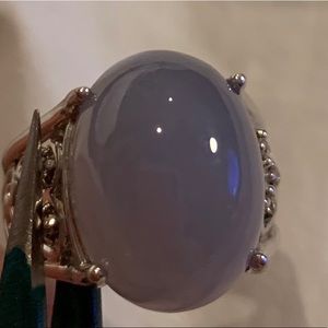 14kt white gold Cabochon Chalcendony diamond